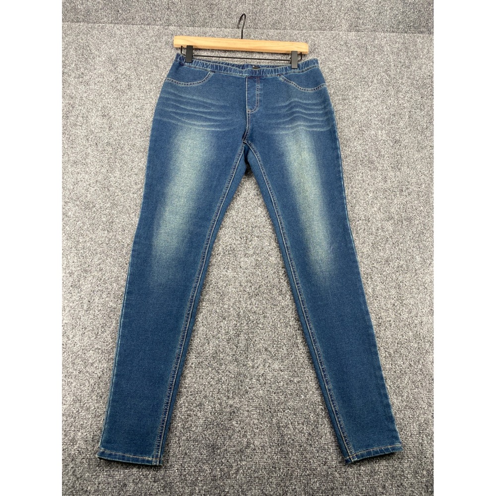 HUE Skinny Jeanz Legging Navy Blue Denim Jeggings Womens Size Medium NWT U11316